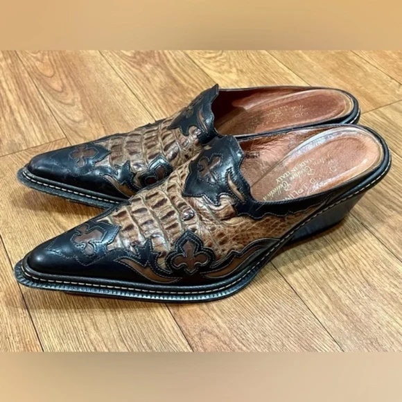 Donald J.Pliner Shoes - Women's Donald J. Pliner Black/Tan Western Shoe Boot/Mule/Clog - 6-6.5